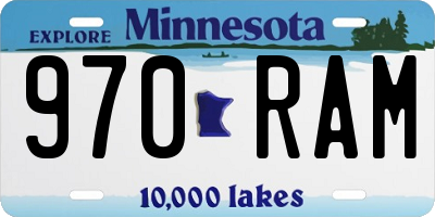 MN license plate 970RAM