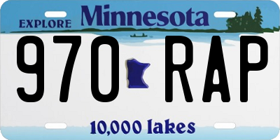 MN license plate 970RAP
