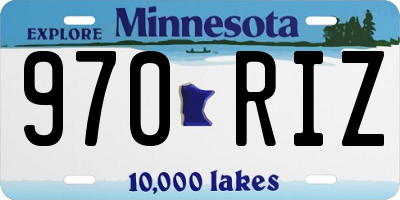 MN license plate 970RIZ