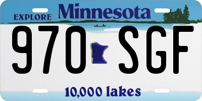 MN license plate 970SGF