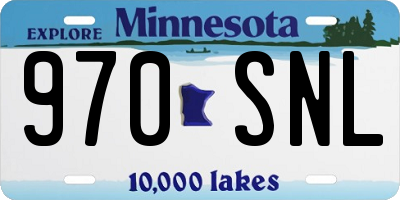 MN license plate 970SNL