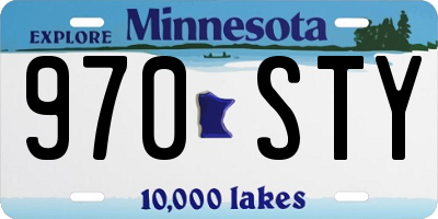 MN license plate 970STY