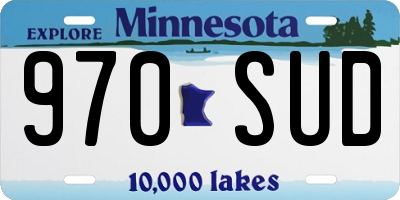 MN license plate 970SUD