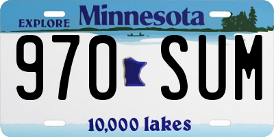 MN license plate 970SUM