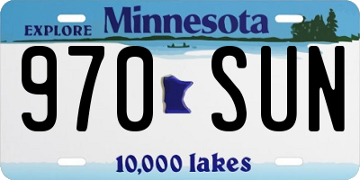 MN license plate 970SUN