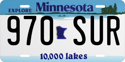 MN license plate 970SUR