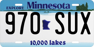 MN license plate 970SUX