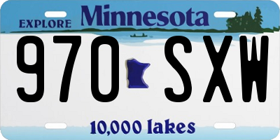 MN license plate 970SXW