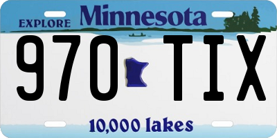 MN license plate 970TIX