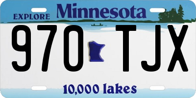 MN license plate 970TJX