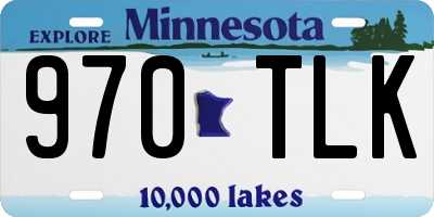 MN license plate 970TLK