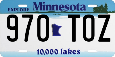 MN license plate 970TOZ
