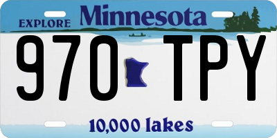MN license plate 970TPY