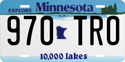 MN license plate 970TRO