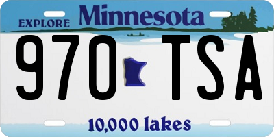 MN license plate 970TSA
