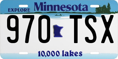 MN license plate 970TSX