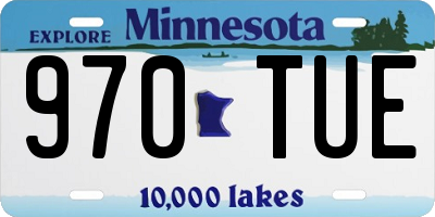 MN license plate 970TUE