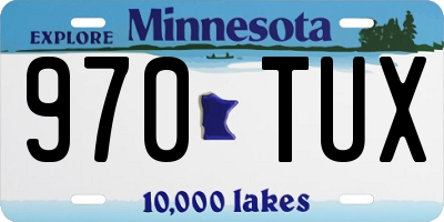 MN license plate 970TUX