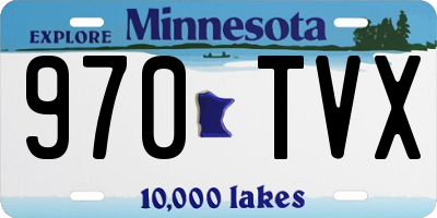 MN license plate 970TVX