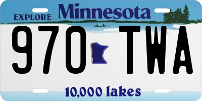 MN license plate 970TWA