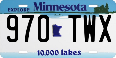MN license plate 970TWX