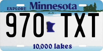 MN license plate 970TXT