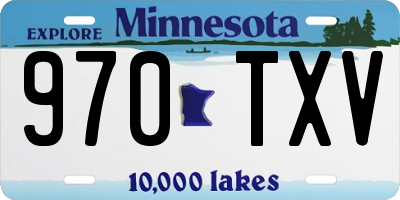 MN license plate 970TXV