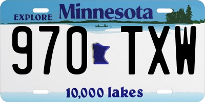 MN license plate 970TXW