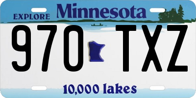 MN license plate 970TXZ