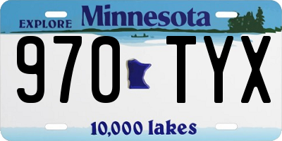 MN license plate 970TYX