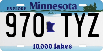 MN license plate 970TYZ