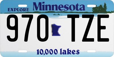 MN license plate 970TZE