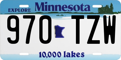MN license plate 970TZW