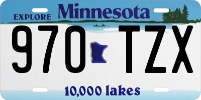MN license plate 970TZX