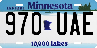 MN license plate 970UAE