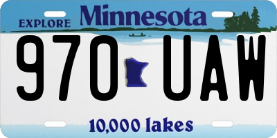 MN license plate 970UAW