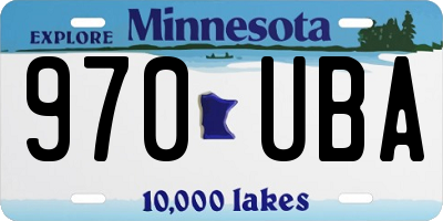 MN license plate 970UBA