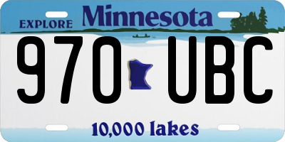 MN license plate 970UBC
