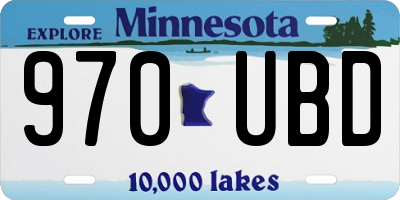 MN license plate 970UBD