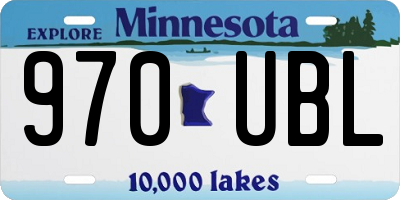 MN license plate 970UBL