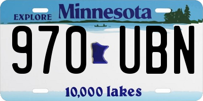 MN license plate 970UBN