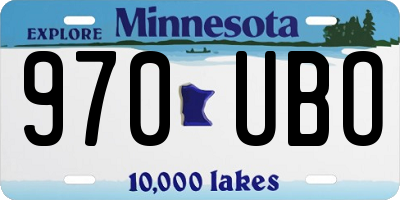 MN license plate 970UBO