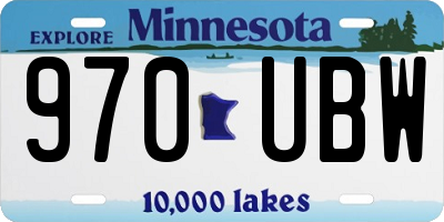 MN license plate 970UBW