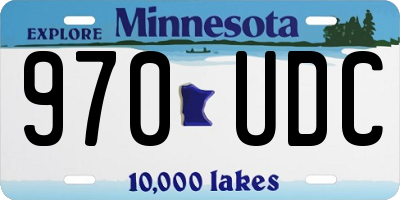 MN license plate 970UDC
