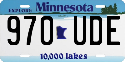 MN license plate 970UDE
