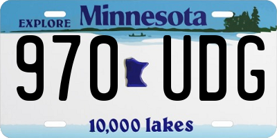MN license plate 970UDG
