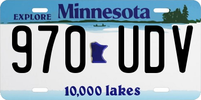 MN license plate 970UDV