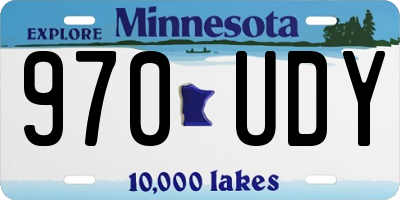 MN license plate 970UDY