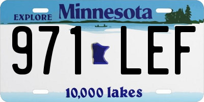 MN license plate 971LEF