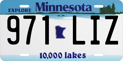 MN license plate 971LIZ